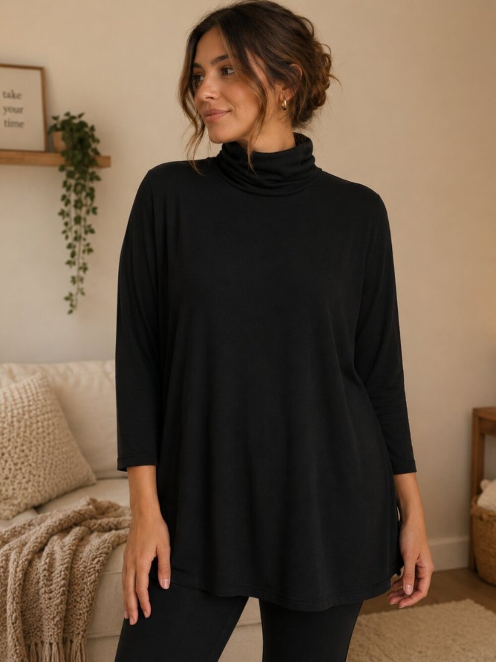 Torrid Super Soft Knits Black Turtleneck Long Sleeve Top Size 1X